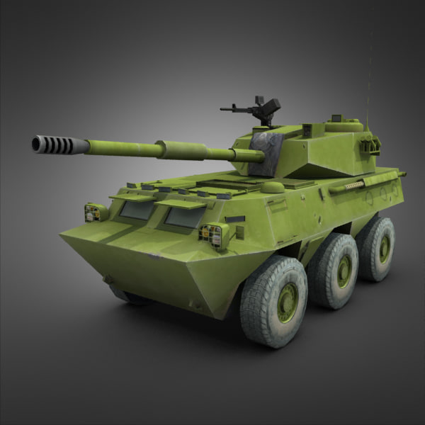 ptl02b wheeled assault gun 3d max