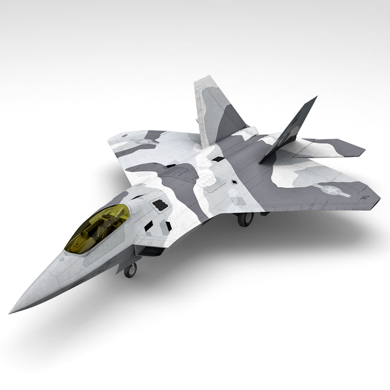 3d f-22 raptor 3 rigged model