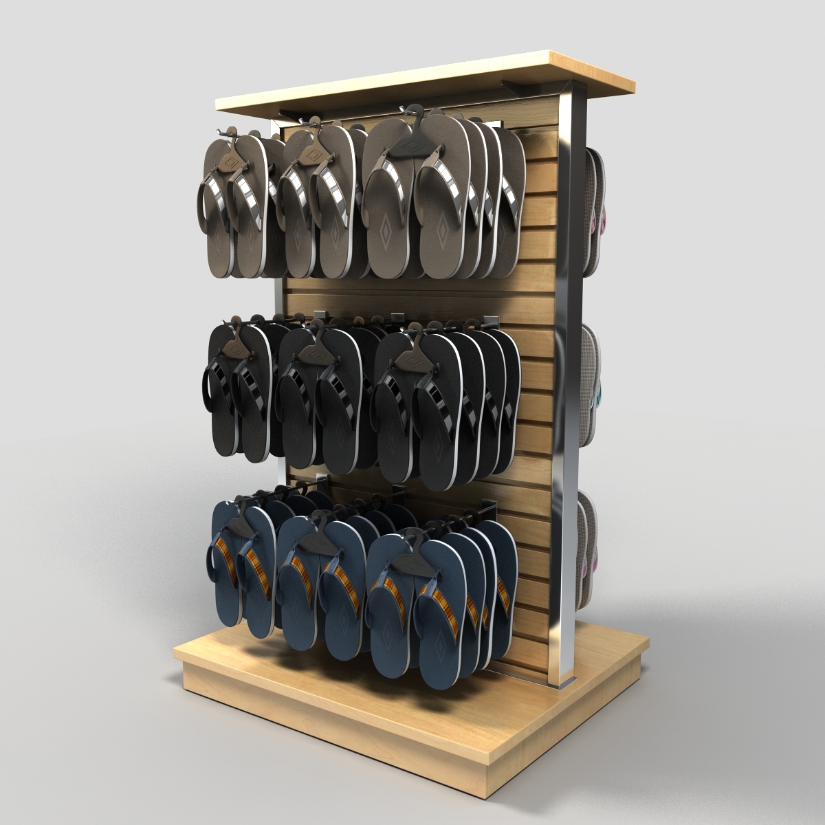3d men sandals display rack