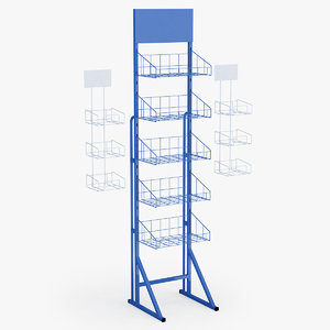 supermarket basket shelfs c4d