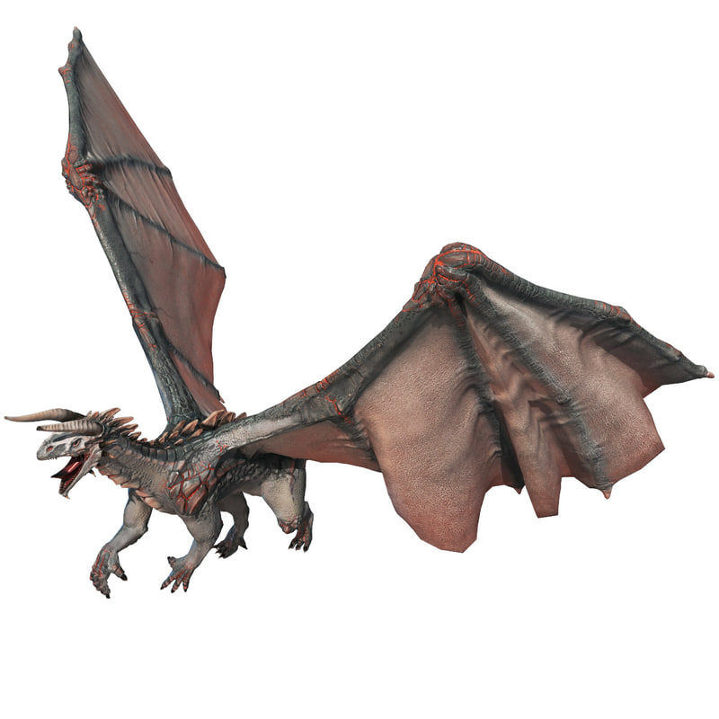 realistic volcano dragon pose 3d c4d