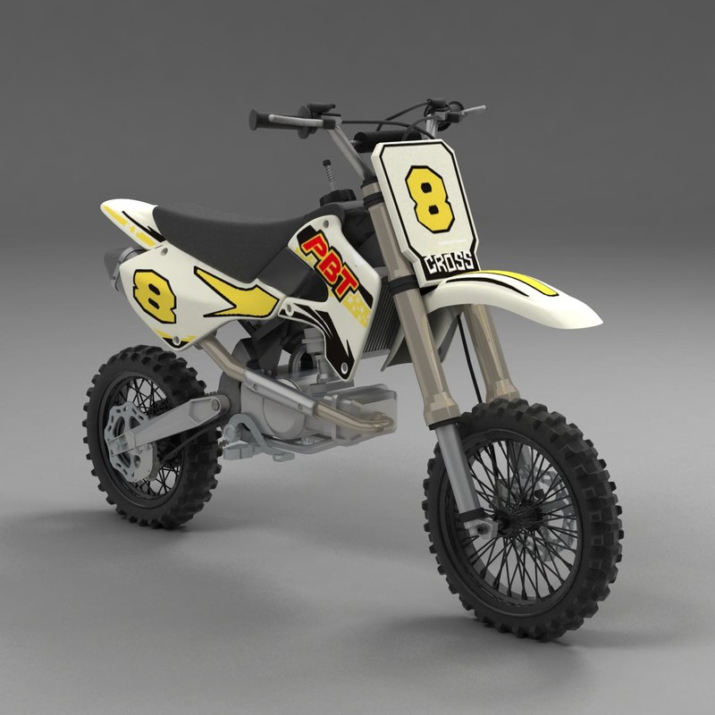 mini moto cross 3d model