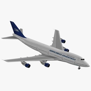 3d commercial airplane b 747-200