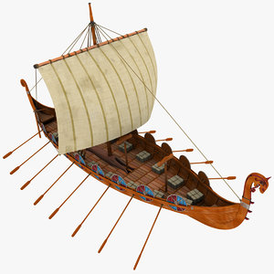3d viking ship boats model