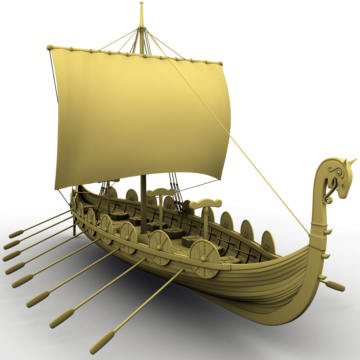 3d viking ship boats model