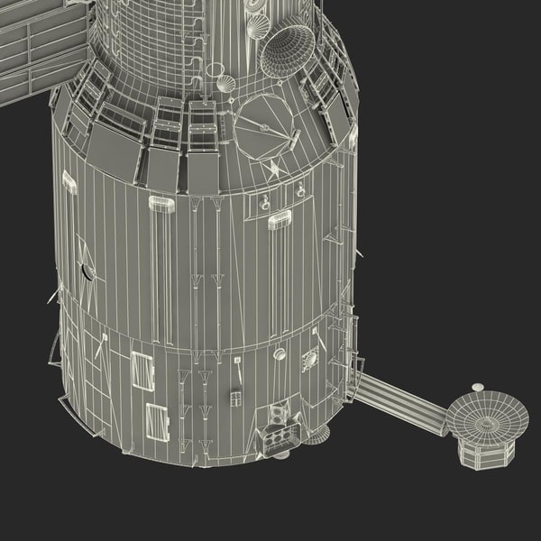 3d model space service module zvezda