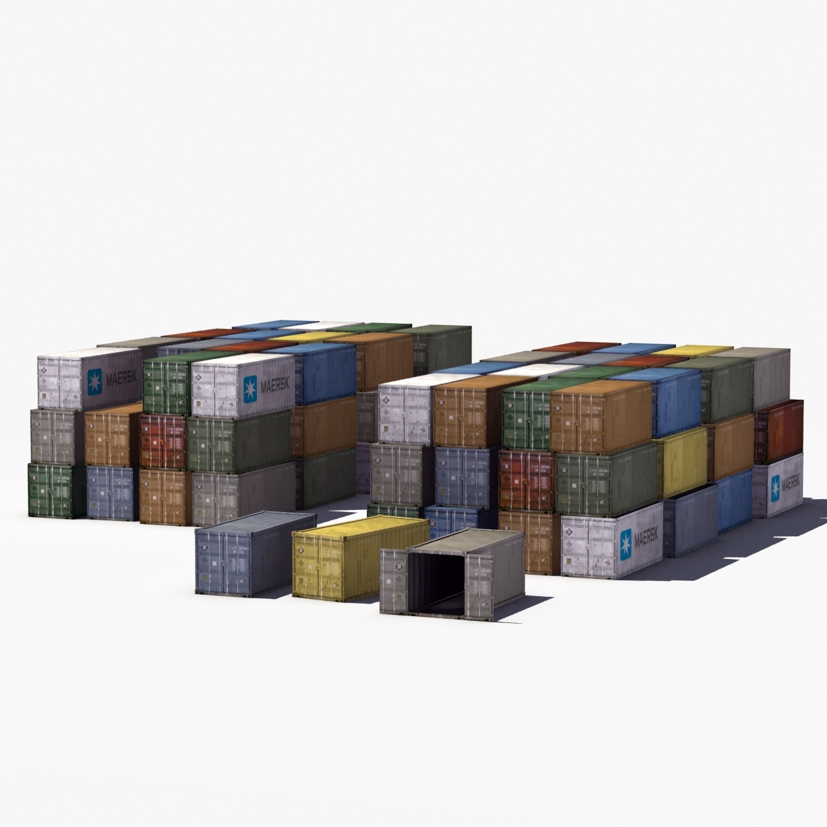 ISO Container Stack LW 3D-Modell - TurboSquid 654884
