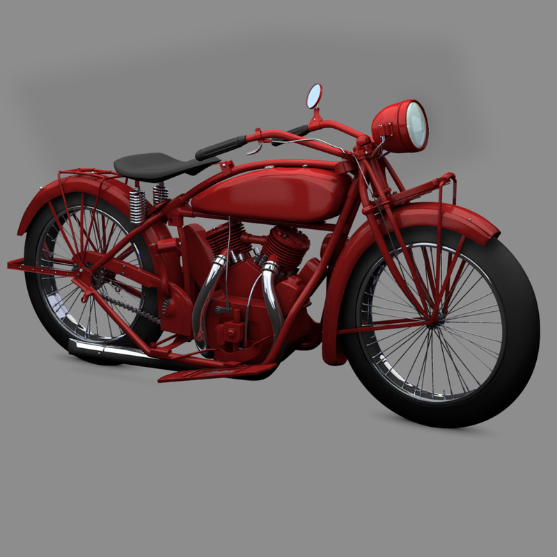1920 indian motorcycle obj
