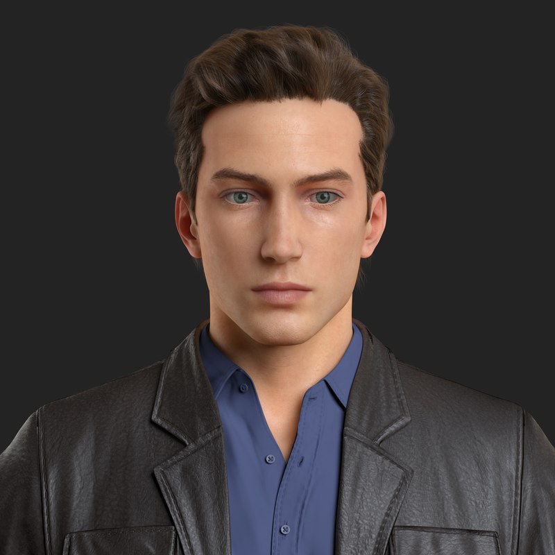 3d Male Character Realistic Hair Model Model Hair Realistic Hair Model ...