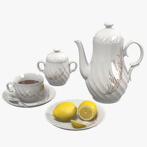 tea set porcelain 3d model