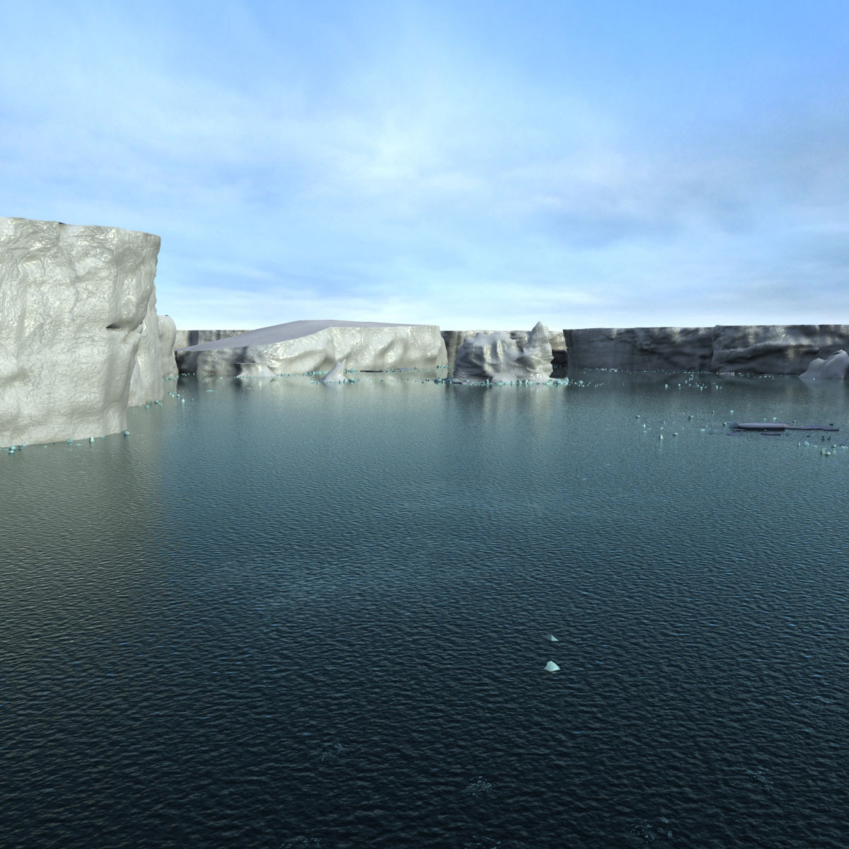 antarctica glaciers icebergs ice 3d max