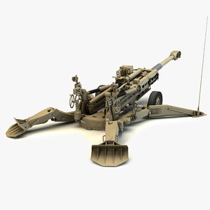 3d model m777 howitzer