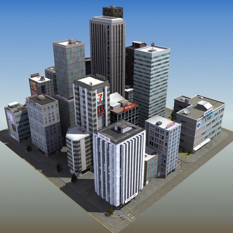 downtown-skyscraper-city-block-3d-max