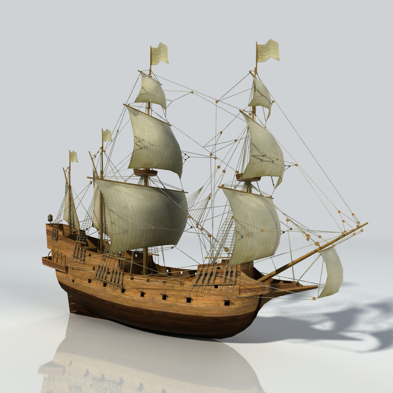 ready galeon 3d model