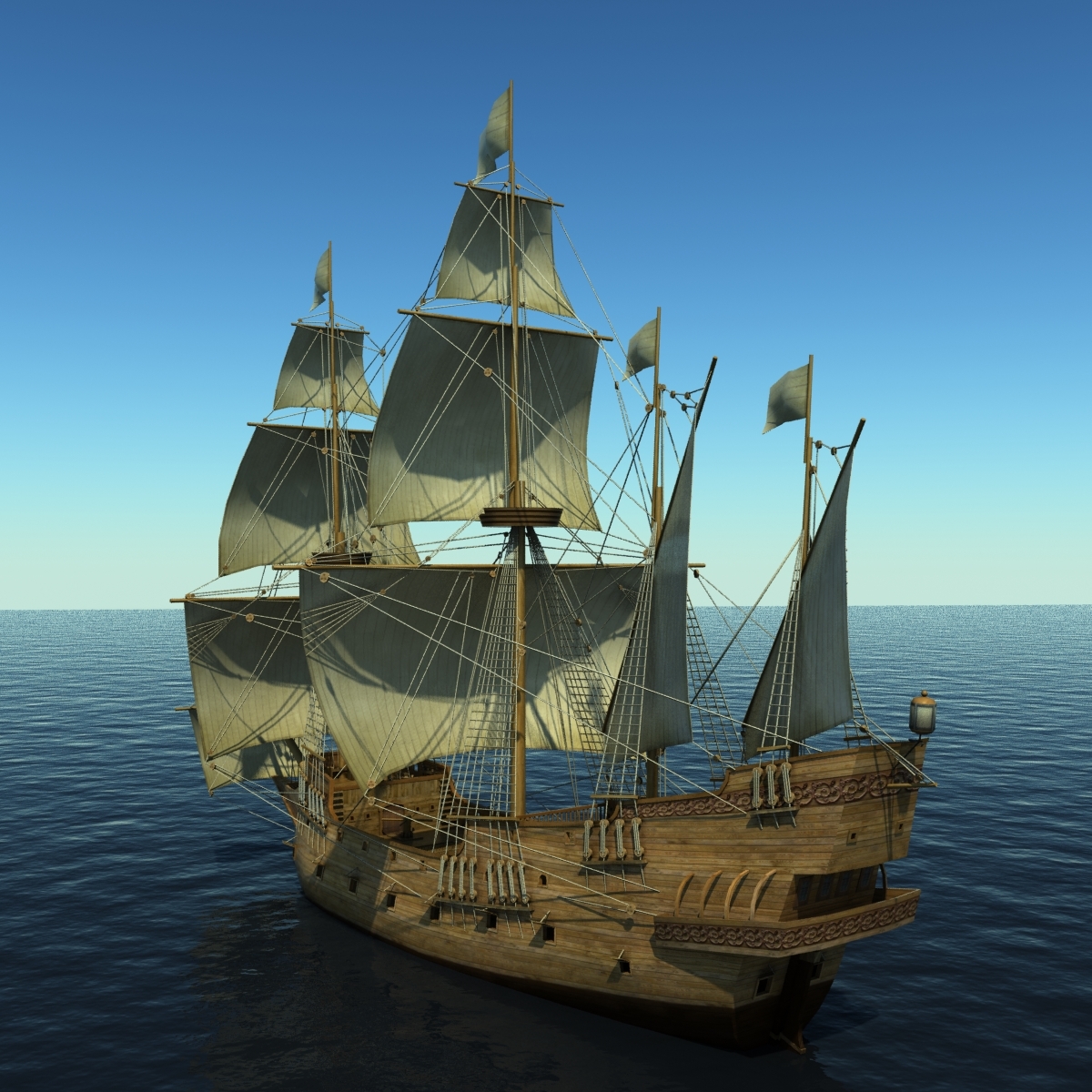 ready galeon 3d model