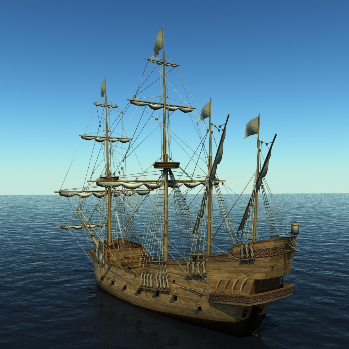 Ready Galeon 3d Model