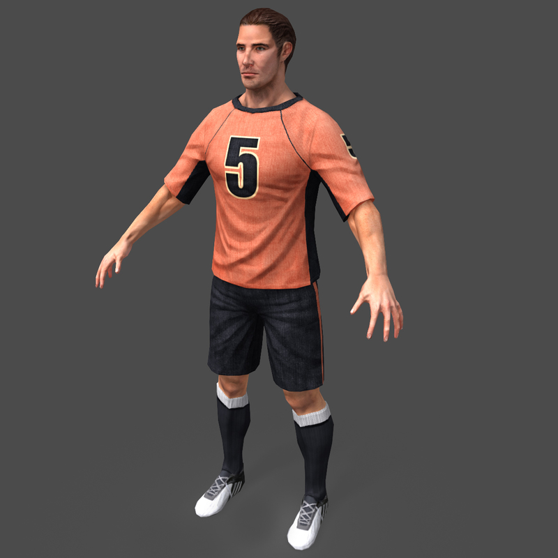 3d soccer player real-time model