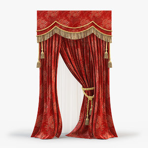 curtain modeled fabric 3d model