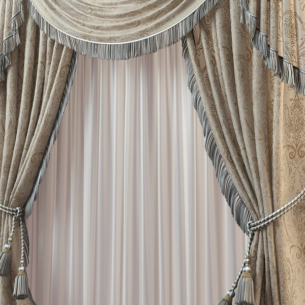 curtain modeled 3d max