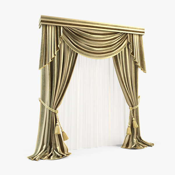 3d model curtain modeled