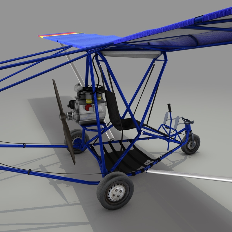 3d model ultralight aircraft lights