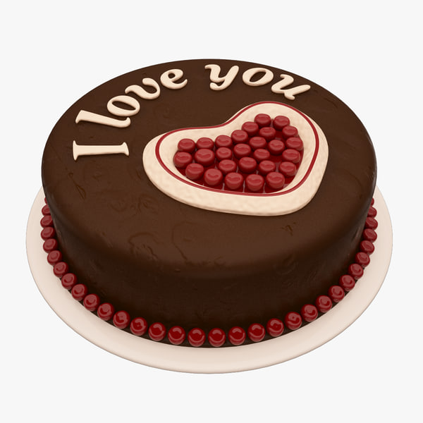 Modele 3d De Gateau Avec Un Coeur Turbosquid