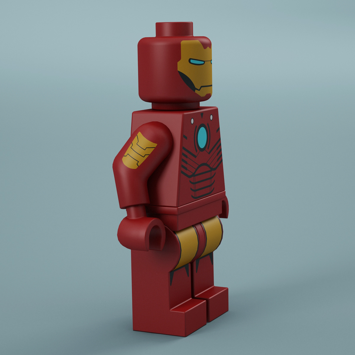 3d model lego man iron
