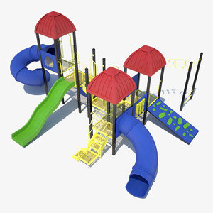 3d model outdoor playground equipment ground