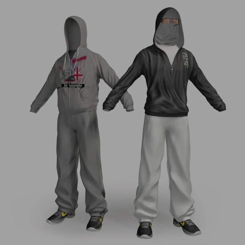 sportswear hoody sports trousers 3d model