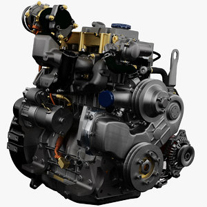 diesel truck engine 3d model