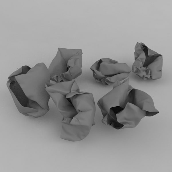 3d Model Of Crumpled Balls Paper