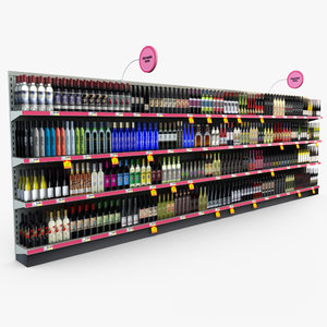 retail store shelves - 3d model