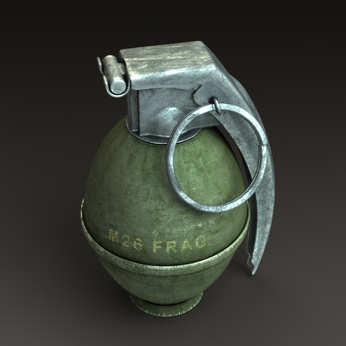 3d m26 hand grenade model