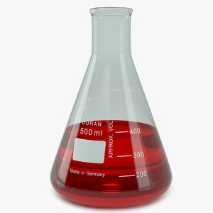 erlenmeyer 500 ml lab 3d max