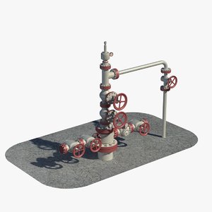 oil wellhead pipes 3d model
