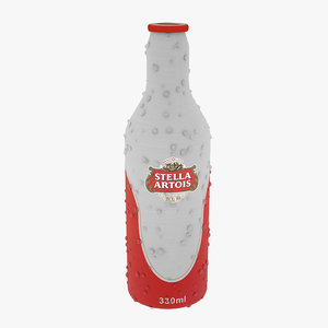 stella artois beer bottle 3d model