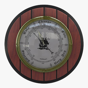 3d barometer instrument model