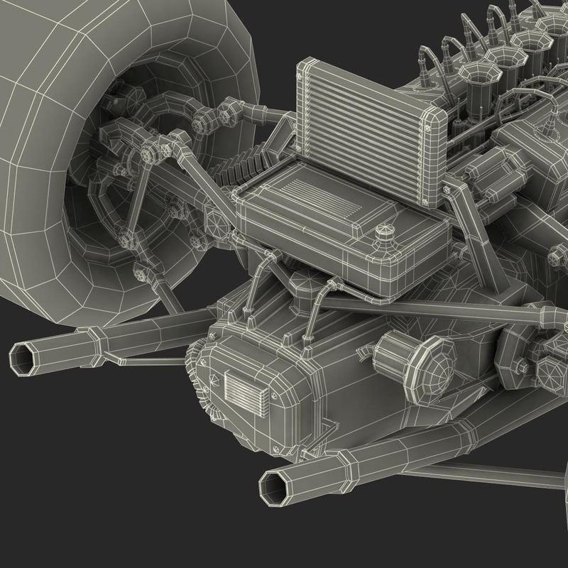 racing car suspension engine parts c4d