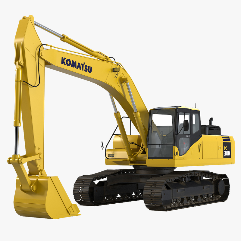 3d model komatsu pc300 hydraulic excavator