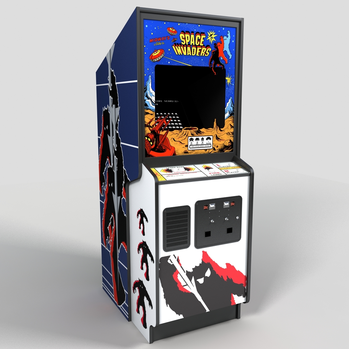 3ds Max Spade Invaders Arcade