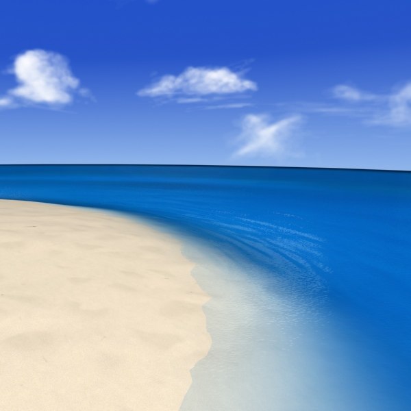 beach scene animation sea 3d model