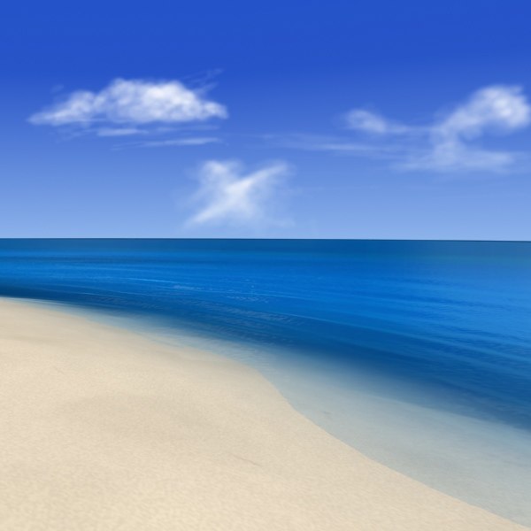 beach scene animation sea 3d model