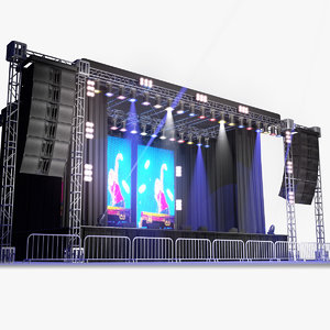 live stage lights 3d model
