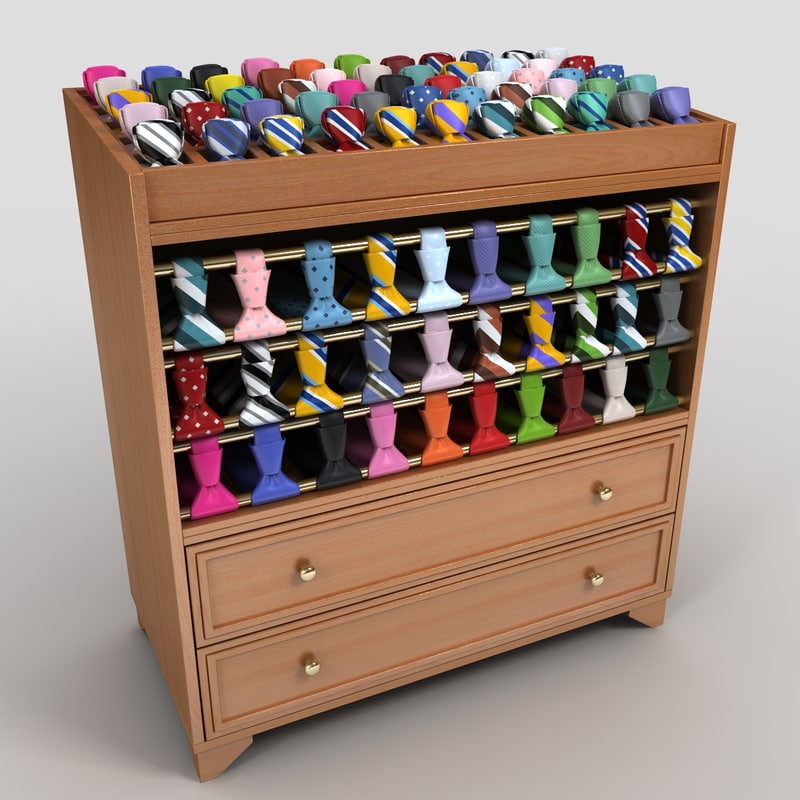 tie display rack 3d 3ds