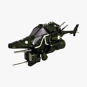 sci fi helicopter fighter 3d model