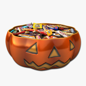 pumpkin candy bowl 3d 3ds