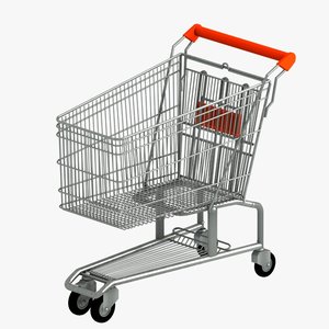 shopping trolley 3d obj