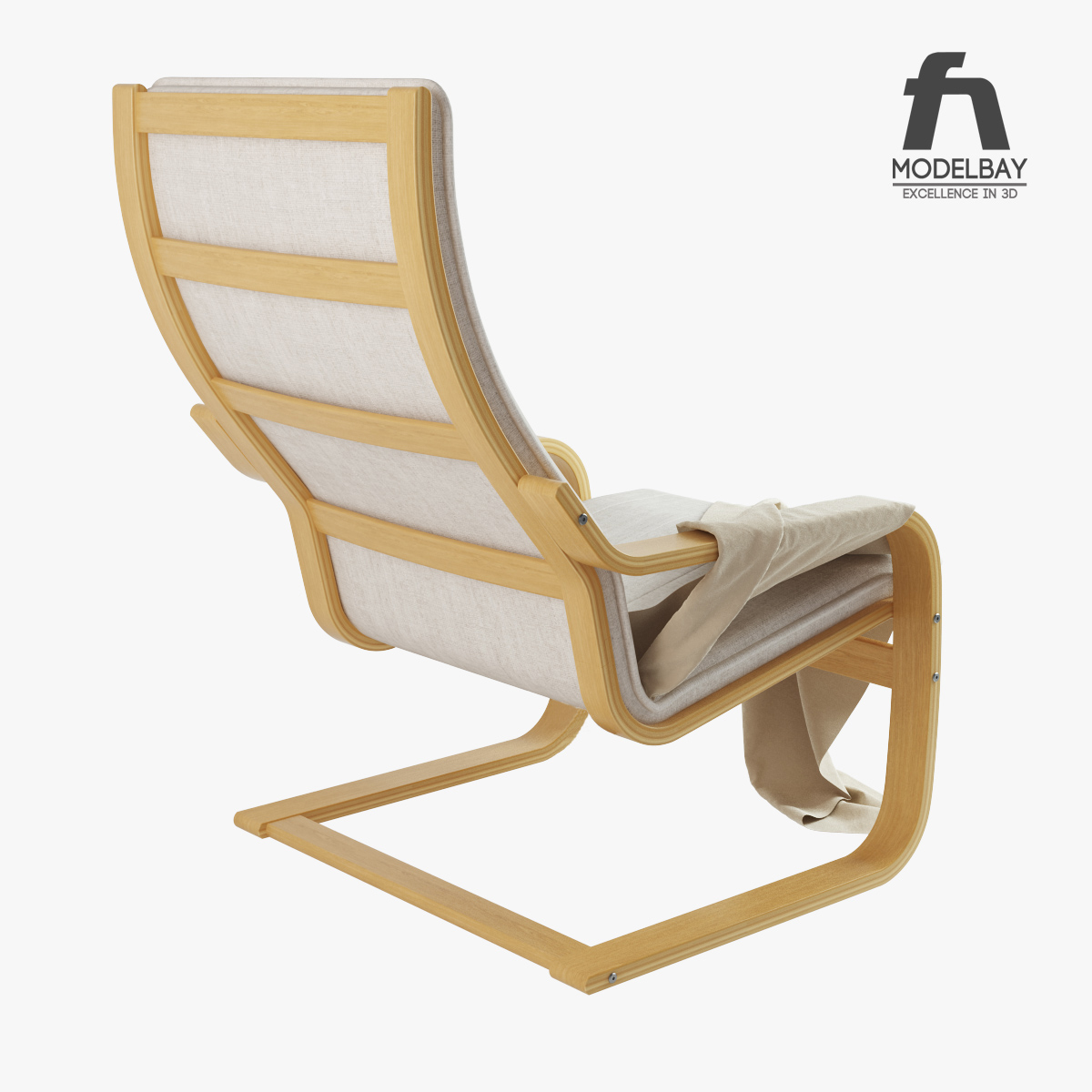 3d model ikea poang chair