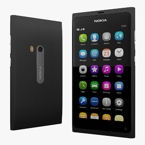 nokia n9 black 3d model