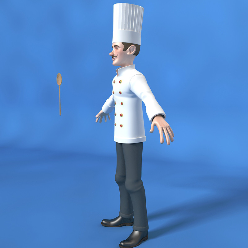 3d model of cartoon chef